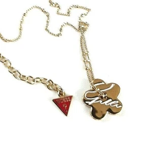 Guess Halskette goldfarben Strass Blume Floral Anhänger - Bild 1 von 6