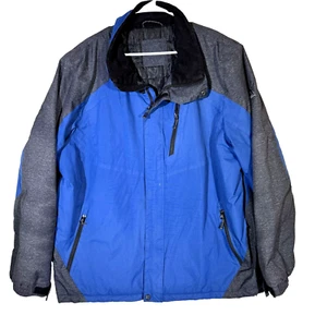 Zeroxposur Men's Parka Jacket XL Blue Gray Full Zip Quilted Lined Hooded H20 - Picture 1 of 17