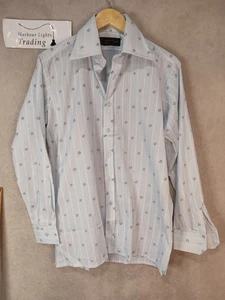 Shirt Vintage Retro Smart Casual Mens Blue 39 15.5 M Medium 1960s/70s Mod Spear - Picture 1 of 9