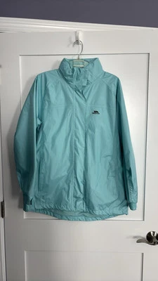 Trespass Technical Performance Waterproof Baby Blue Hooded Women's Jacket SizeXL - Image 1 of 4