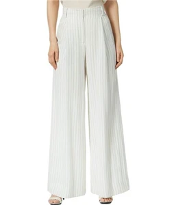 Rachel Zoe Womens Striped Casual Wide Leg Pants, White, 4 - Picture 1 of 1