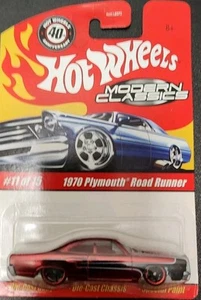 HOT WHEELS MODERN CLASSICS 1970 PLYMOUTH ROAD RUNNER Red 11 of 15 40th - Picture 1 of 3