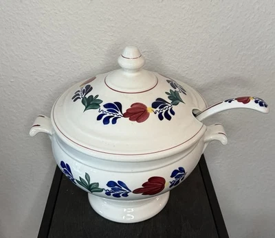 Boch Boerenbont Suppenterrine Mit Keramik Löffel - Bild 1 von 4