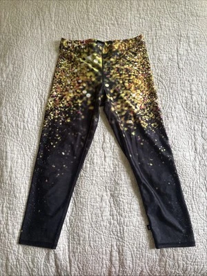 TEREZ Peloton Capri Cropped Leggings Confetti Sparkle Size Medium — 第 1/4 张图片
