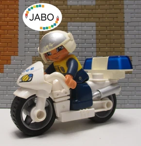 ( Q3/14 ) Lego Duplo Figur Polizist mit Motorrad - Bild 1 von 2