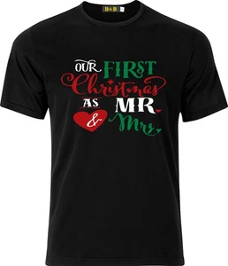 OUR FIRST CHRISTMAS AS MR AND MRS D.T.F FULL COLOUR T SHIRT - Picture 1 of 2