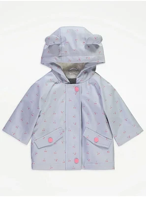 Girls 12-18 months Fleece Lined Mac Rain Coat Waterproof Baby Toddler Warm - Image 1 of 4