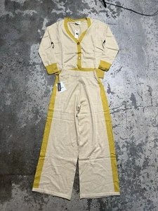 Callahan Knitwear Women’s Cardigan And Pants Set Yellow Size S NWT $178 Loose - Picture 1 of 8