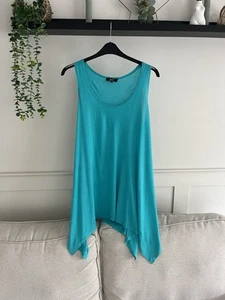 turquoise waterfall top size 18 New Without Tags Holiday Summer beach - Picture 1 of 7