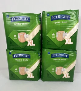 FitRight OptiFit Briefs Extra+ Adult Diapers Leak Guard XL 80Ct - Picture 1 of 6