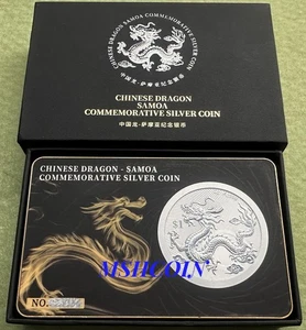 Samoa 2025 1 $ Dollar Chinese Dragon Silbermünze 1 Oz Silber Zinklegierung 40 mm PF - Bild 1 von 3