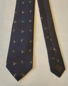 Cravatta vintage Brooks Brothers in pile Mallard nera seta slim 44"x2 3/4" cravatta collo USA - Foto 1 di 7
