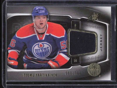 2011-12 SPx #166 Teemu Hartikainen #/799 Edmonton Oilers Jersey Card - Image 1 of 2