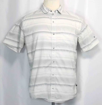 Camisa Kuhl Intriguer Gris Rayas Botón Manga Corta 7415 Para Hombre Talla Grande Foto 1 de 4