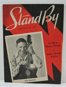 1937 Stand By Magazine Jack Maxedon Cubierta WLS Radio Prairie Farmer Chicago - Imagen 1 de 2