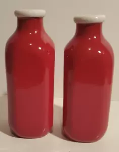 VINTAGE STIL ROT KERAMIK QUART MILCHFLASCHE VASEN KRÜGE SET/2 ZIEL HAUS 2012 - Bild 1 von 3