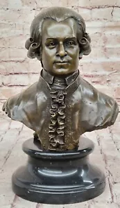 Grande statua in marmo 100% bronzo Wolfgang Amadeus Mozart stand art statuina - Foto 1 di 10