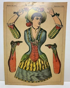 BAMBOLA DI CARTA FRANCESE Immagini D'epinal Pellerin COLOMBINE (PANTIN) n.1344 - Foto 1 di 7