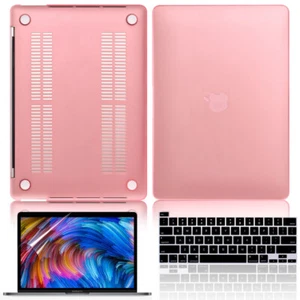 For MacBook Pro 13" A2338 (M2 / M1) Pink Hard Case & KB Cover & Screen Protector - Picture 1 of 14