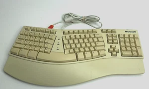 Microsoft Natural Keyboard Elite Ergonomic X03-51764 VINTAGE - Picture 1 of 7