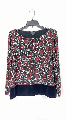  J Jill Wearever Collection Womens Tunic Top Blouse 3/4 Sleeve Multicolor Mp     - Image 1 of 4