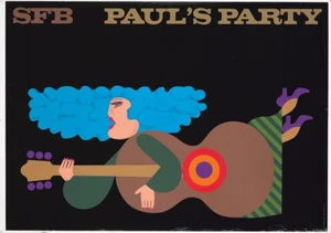 Original Vintage Poster SFB Paul's Party Guitar Germany 1970 - Picture 1 of 1