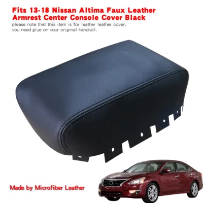 For 2013-2018 Nissan Altima Faux Leather handrail center console cover in black Foto 1 de 4