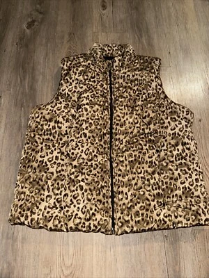 Chaleco acolchado para mujer Ralph Lauren chaqueta acolchada talla 1X estampado animal leopardo nuevo Foto 1 de 4
