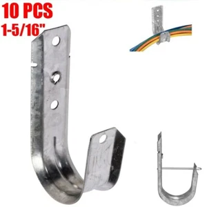 10 Piezas 1 5/16" Gancho J Montaje en Pared Percha Ruta Red Cable Gestión - Imagen 1 de 4