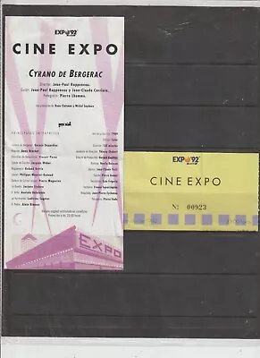 Expo 92 Sevilla Programa Y Entrada A Cine Expo Año 1992 (GM-350) • 3.26€