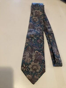 Burberry Burberrys Tie Floral Silk Made In England Designer Fashion - Picture 1 of 10
