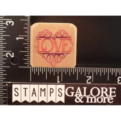 Stampendous Rubber Stamps Square Nestling CN033 LOVE HEART SWIRLS VALENTINES T15 - Image 1 of 2