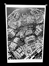 Black  & White Transformers James Raiz Poster Alamo City Comic  “ Unicron”