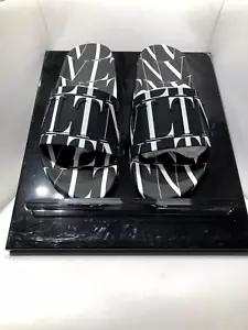 VALENTINO GARAVANI Sliders Shower Slippers Black Authentic - 95603 - Picture 1 of 4
