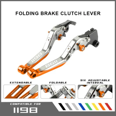 Fit DUCATI 1198 S/R 09-11 Racing Adjust Motorcycle Folding Brake Clutch Levers - Image 1 of 4