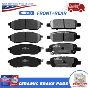 Front +Rear Ceramic Disc Brake Pads Set For Nissan 370Z Infiniti G35 G37 M35 M45 - Picture 1 of 9