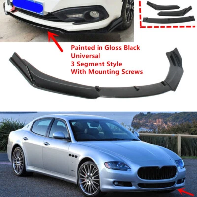 Add-on Universal For Maserati Quattroporte 2004-2013 Front Bumper Lip Splitter - Image 1 of 4