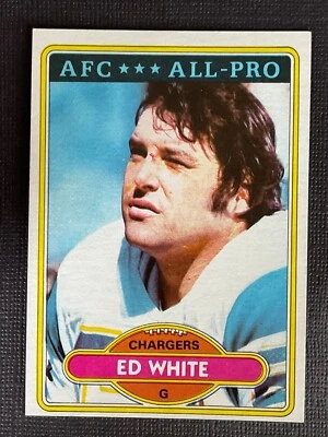 Ed White 1980 Topps Football Card #190 - San Diego Chargers All Pro Guard NM - Image 1 of 2