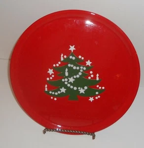Waechtersbach Christmas Tree Red Round Cake Plate Platter Original Pattern 12 in - Picture 1 of 6