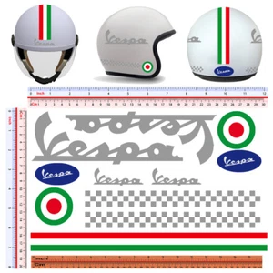 Vespa argento adesivi casco italia flag sticker helmet cropped 11 pz. - Foto 1 di 3