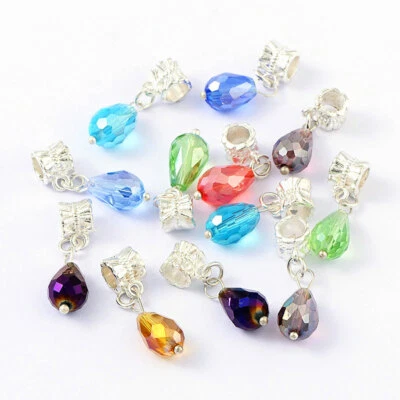 5 Bail Beads Silver Plated Dangles Assorted Colors - Z104 - Image 1 of 2