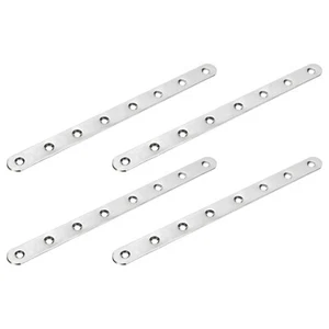 4uds Planos rectas Soportes, 9,6x0,7" Reparación Placas, Inoxidable Acero, Plata - Imagen 1 de 5