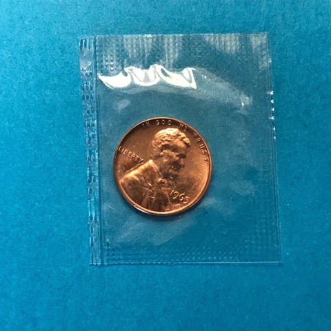 1965 SMS Lincoln Cent  Mint Cello  Unc   FREE SHIP Cover