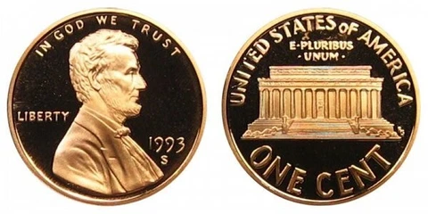 1993 S Lincoln Memorial Penny Cover