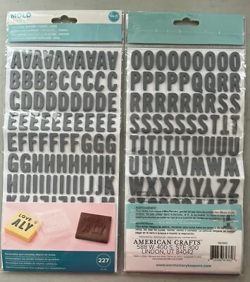 We R Memory Keepers Molde Prensa Pegatinas Alfa - Gran Alfabeto Lote de Dos NUEVO Foto 1 de 3