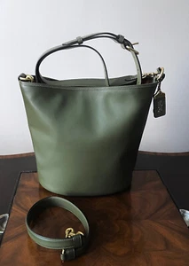 Coach 1941 Archive Design ARMY GREEN Glovetanned Leather Dakota Bucket Bag $495 - Picture 1 of 17