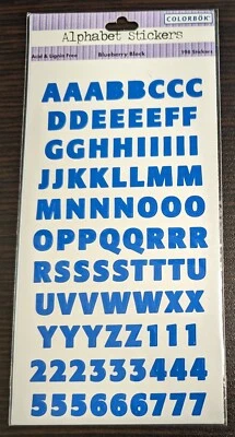 Colorbok Blueberry Block Blue Scrapbooking Pegatinas Números y Letras  Foto 1 de 2