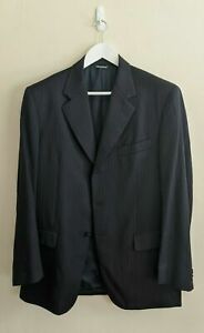 TOMBOLINI Navy Blue Striped Suit - 100% Wool - Mens Size 52 IT - Made in Italy