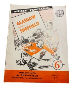 GLASGOW V SHEFFIELD - INTER CITY MATCH - 14/11/1956. - Picture 1 of 2