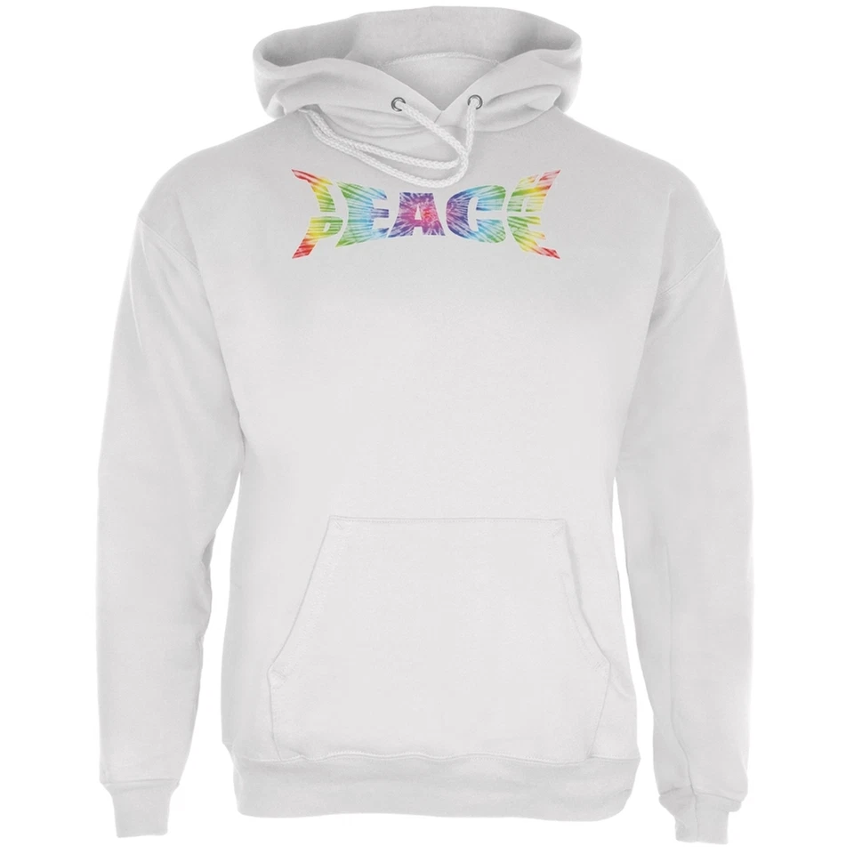 Sudadera con capucha Teach Peace Tie Dye blanca para adulto Foto 1 de 1